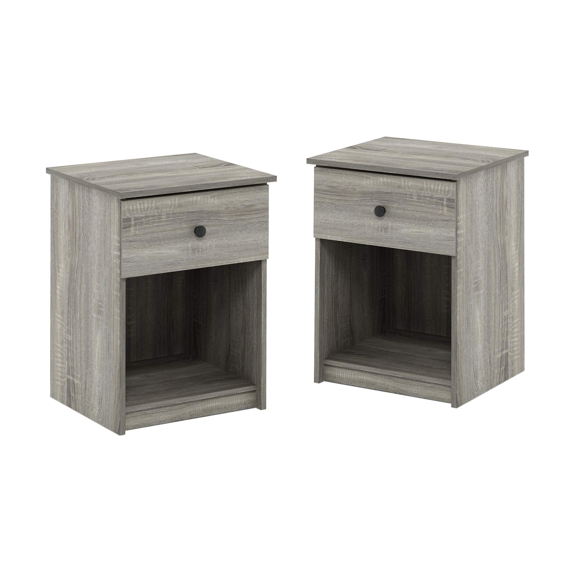 Furinno 219153Gyw Lucca Nightstand, 2-Pack, French Oak Grey
